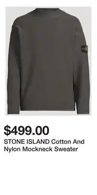 Holt Renfrew STONE ISLAND Cotton And Nylon Mockneck Sweater offer