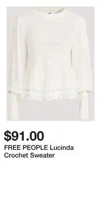 Holt Renfrew FREE PEOPLE Lucinda Crochet Sweater offer
