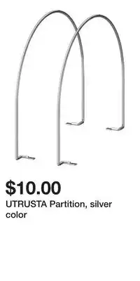 IKEA UTRUSTA Partition, silver color offer
