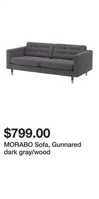 IKEA MORABO Sofa, Gunnared dark gray/wood offer