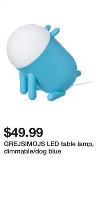 IKEA GREJSIMOJS LED table lamp, dimmable/dog blue offer