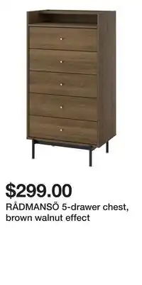 IKEA RÅDMANSÖ 5-drawer chest, brown walnut effect offer