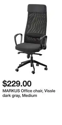 IKEA MARKUS Office chair, Vissle dark gray, Medium offer