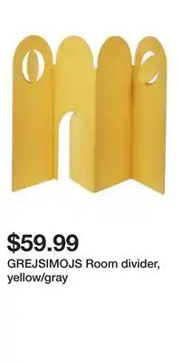 IKEA GREJSIMOJS Room divider, yellow/gray offer