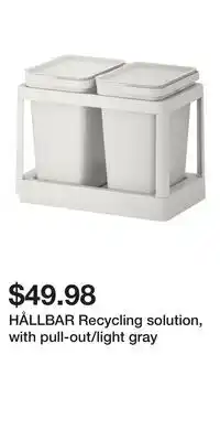 IKEA HÅLLBAR Recycling solution, with pull-out/light gray offer