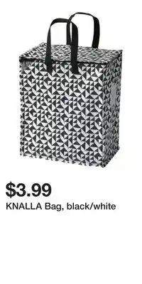 IKEA KNALLA Bag, black/white offer