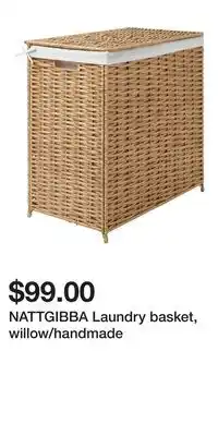 IKEA NATTGIBBA Laundry basket, willow/handmade offer