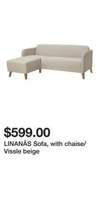 IKEA LINANÄS Sofa, with chaise/Vissle beige offer