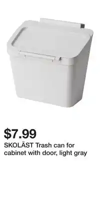 IKEA SKOLÄST Trash can for cabinet with door, light gray offer