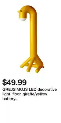 IKEA GREJSIMOJS LED decorative light, floor, giraffe/yellow battery operated offer