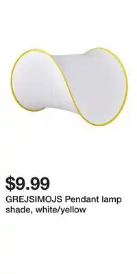 IKEA GREJSIMOJS Pendant lamp shade, white/yellow offer