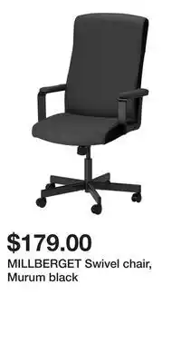 IKEA MILLBERGET Swivel chair, Murum black offer