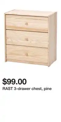 IKEA RAST 3-drawer chest, pine offer