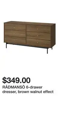 IKEA RÅDMANSÖ 6-drawer dresser, brown walnut effect offer