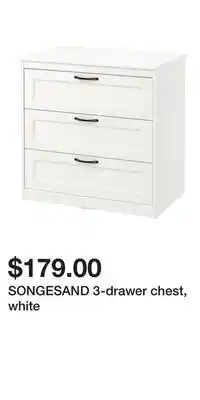 IKEA SONGESAND 3-drawer chest, white offer