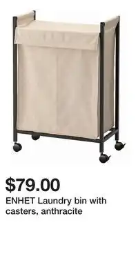 IKEA ENHET Laundry bin with casters, anthracite offer