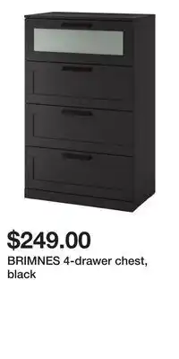 IKEA BRIMNES 4-drawer chest, black offer