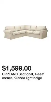IKEA UPPLAND Sectional, 4-seat corner, Kilanda light beige offer