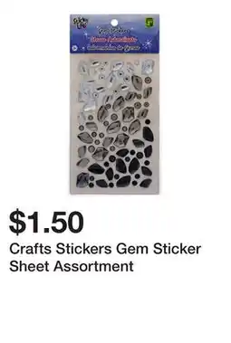 Dollarama Crafts Stickers Gem Sticker Sheet Assortment offer