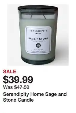 TSC Stores Serendipity Home Sage and Stone Candle offer