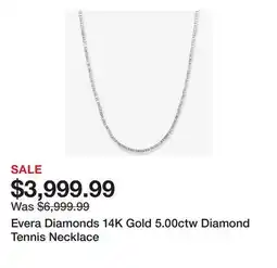 TSC Stores Evera Diamonds 14K Gold 5.00ctw Diamond Tennis Necklace offer
