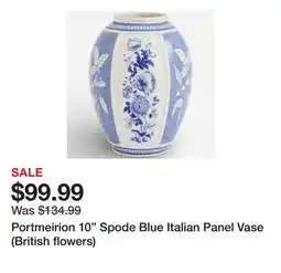 TSC Stores Portmeirion 10 Spode Blue Italian Panel Vase (British flowers) offer