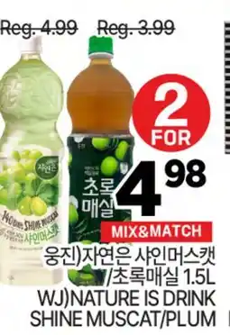 H-Mart WJ) NATURE IS DRINK SHINE MUSCAT/PLUM offer