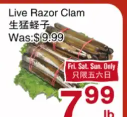 First Choice Supermarket Live Razor Clam offer