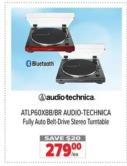 2001 Audio Video ATLP60XBB/BR AUDIO-TECHNICA Fully Auto Belt-Drive Stereo Turntable offer