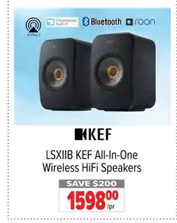 2001 Audio Video LSXIIB KEF All-In-One Wireless HiFi Speakers offer
