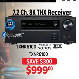 2001 Audio Video TXNR6100 ONKYO 7.2 Ch. 8K THX Receiver offer