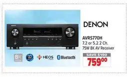 2001 Audio Video AVRS770H DENON 7.2 or 5.2.2 Ch. 75W 8K AV Receiver offer