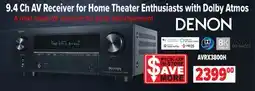 2001 Audio Video AVRX3800H Denon 9.4 Ch AV Receiver for Home Theater Enthusiasts with Dolby Atmos offer