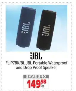 2001 Audio Video FLIP7BK/BL JBL Portable Waterproof and Drop Proof Speaker offer