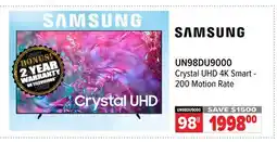 2001 Audio Video UN98DU9000 Crystal UHD 4K Smart - 200 Motion Rate offer