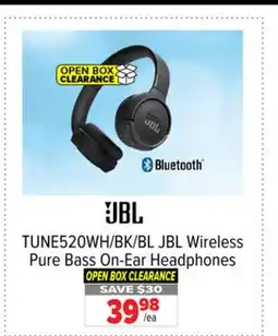 2001 Audio Video TUNE520WH/BK/BL JBL Wireless Pure Bass On-Ear Headphones offer