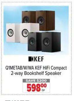 2001 Audio Video Q1METAB/W/WA KEF HiFi Compact 2-way Bookshelf Speaker offer