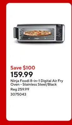 Staples Ninja Foodi 8-in-1 Digital Air Fry Oven - Stainless Steel/Black offer