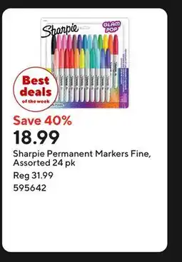 Staples Sharpie Permanent Markers Fine, Assorted offer