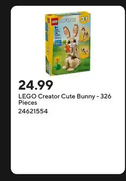 Staples LEGO Creator Cute Bunny - 326 Pieces offer