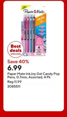 Staples Paper Mate InkJoy Gel Candy Pop Pens, 0.7mm, Assorted offer