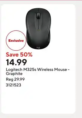 Staples Logitech M325s Wireless Mouse - Graphite offer
