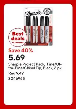 Staples Sharpie Project Pack, Fine/Ultra-Fine/Chisel Tip, Black offer