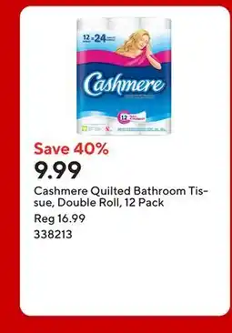 Staples Cashmere Quilted Bathroom Tissue, Double Roll offer