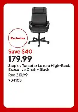Staples Staples Turcotte Luxura High-Back Executive Chair - Black offer