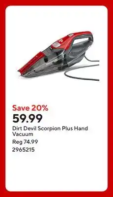 Staples Dirt Devil Scorpion Plus Hand Vacuum offer