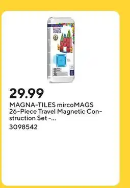 Staples MAGNA-TILES mircoMAGS 26-Piece Travel Magnetic Construction Set - Bold Colors offer