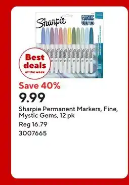 Staples Sharpie Permanent Markers, Fine, Mystic Gems offer