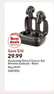 Staples Skullcandy Dime 3 True In-Ear Wireless Earbuds - Black offer