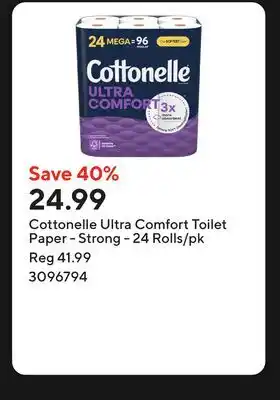 Staples Cottonelle Ultra Comfort Toilet Paper - Strong - 24 Rolls/pk offer